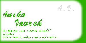 aniko vavrek business card